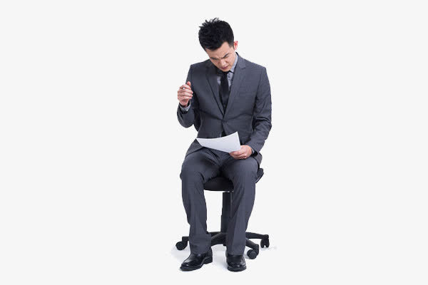 纠结思考的办公人士免抠