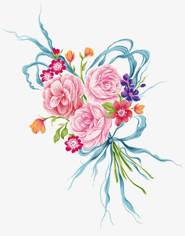 水彩花免抠