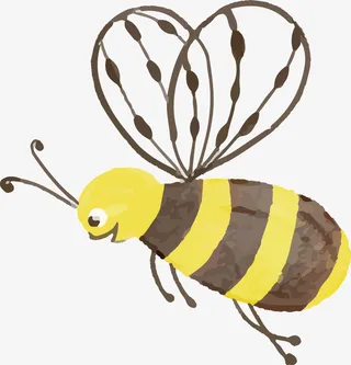 水彩画可爱的动物和春天免抠