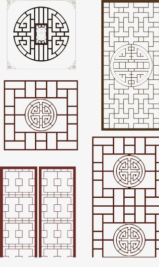 经典暗色复古门框免抠