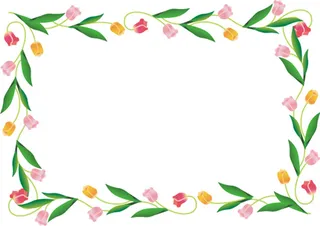 绿色春季花朵框架免抠