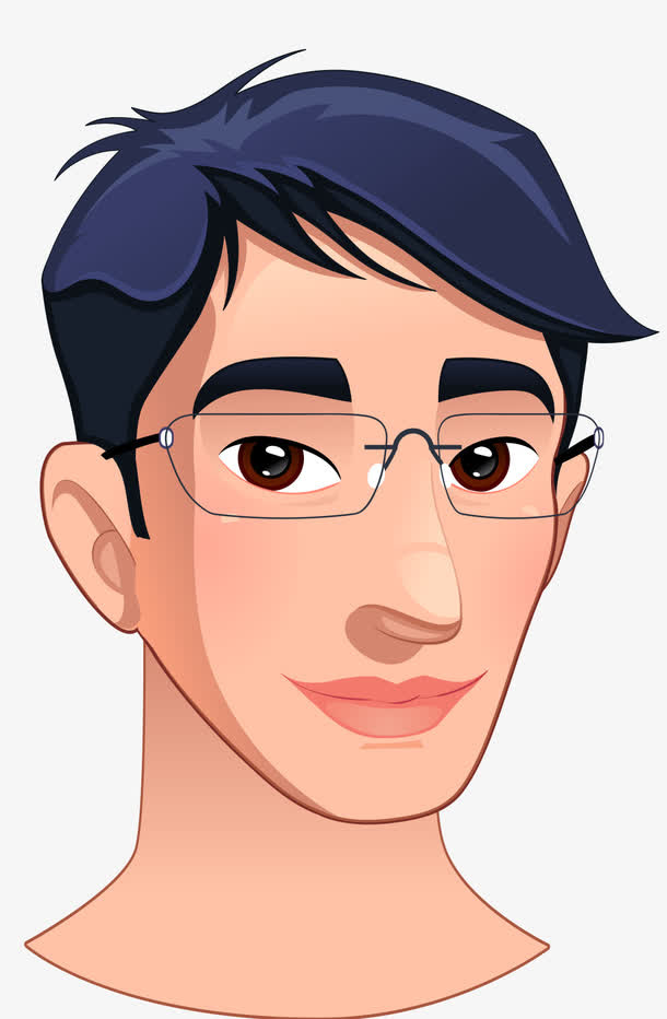 戴眼镜的卡通小男孩免抠