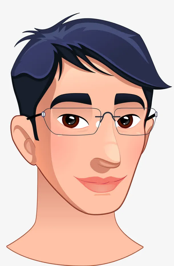 戴眼镜的卡通小男孩免抠