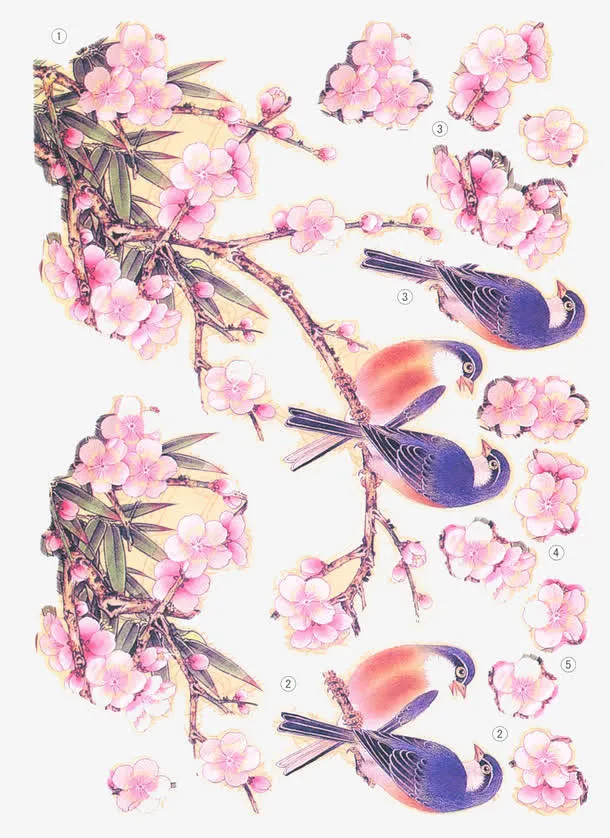 水彩国画免抠