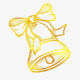 圣诞节烫金装饰彩铃花纹免抠图免抠