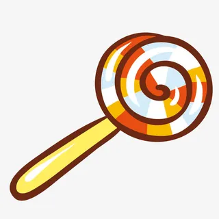 扁平手绘糖果棒棒糖免抠