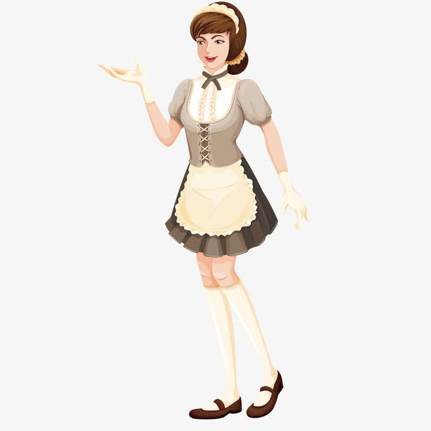 卡通女服务员免抠