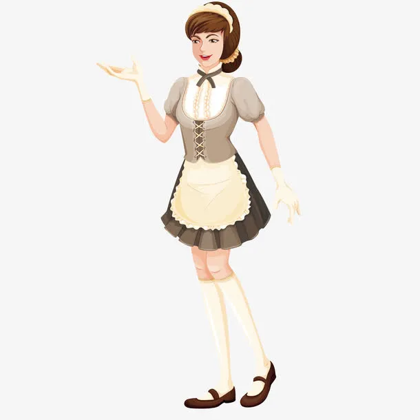 卡通女服务员免抠