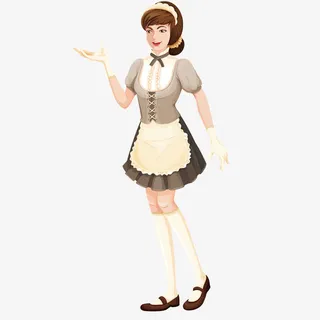 卡通女服务员免抠