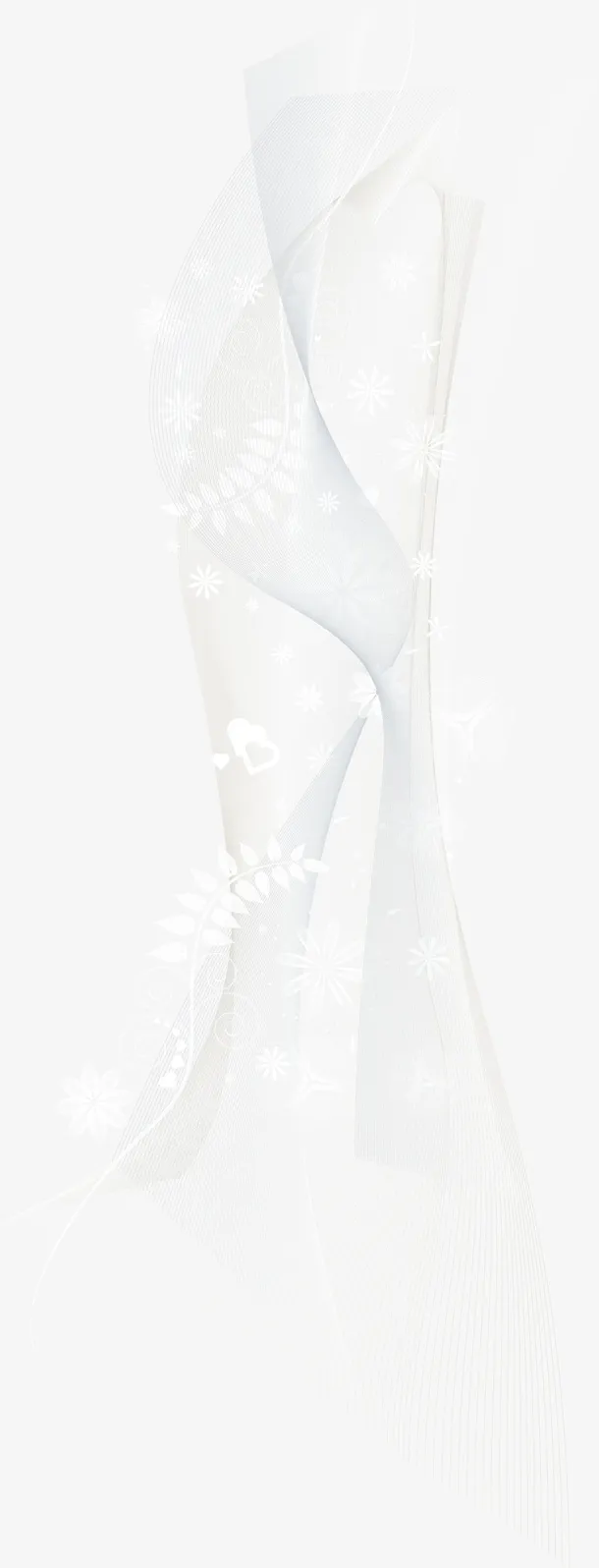 白色梦幻帷幕曲线免抠