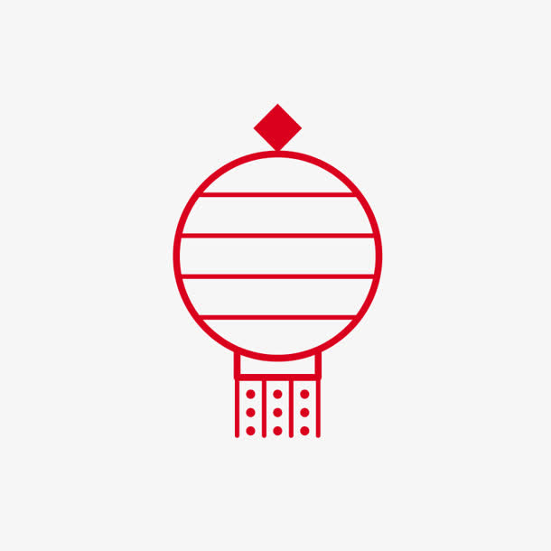 创意扁平灯笼形状效果免抠