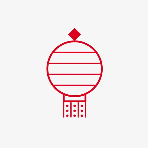 创意扁平灯笼形状效果免抠