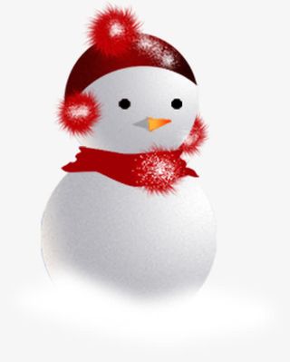 红色温暖创意电商雪人免抠