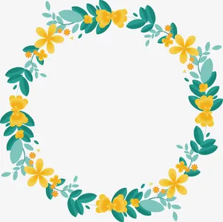 树叶拼接爱心圆环免抠