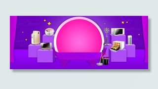 电商数码几何蓝色banner背景高清