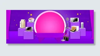 电商数码几何蓝色banner背景高清