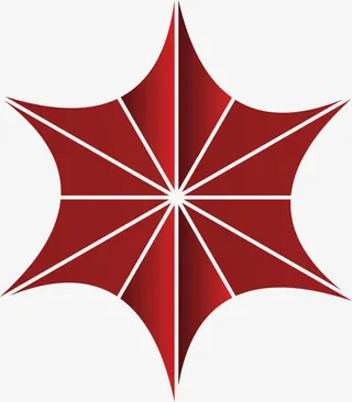 红色六角星辰免抠