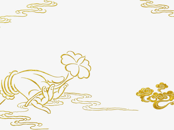 金箔传统佛手免抠