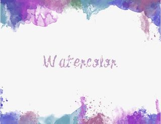 蓝色紫色渐变水彩背景免扣素材