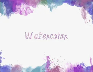 蓝色紫色渐变水彩背景免扣素材