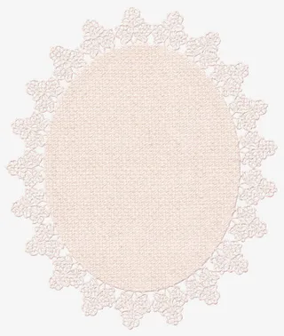 椭圆形纺织淡黄桌布纹理免抠