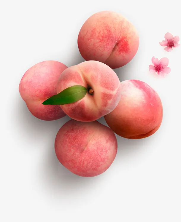 水果白花桃子免抠