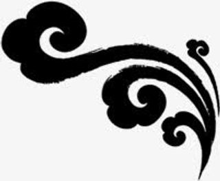 黑色中国风水墨云彩免抠