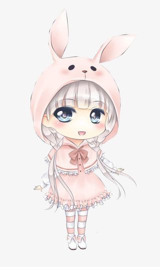 穿兔衣裳的小女孩免抠