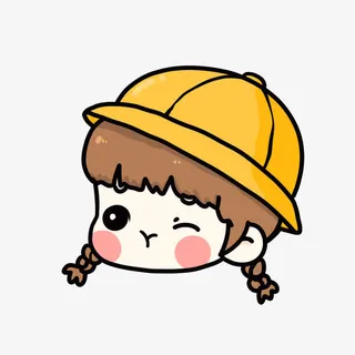卡通头戴帽子的可爱女孩头像素材免抠