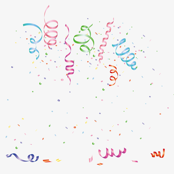 节日庆祝派对礼花丝带碎片免抠