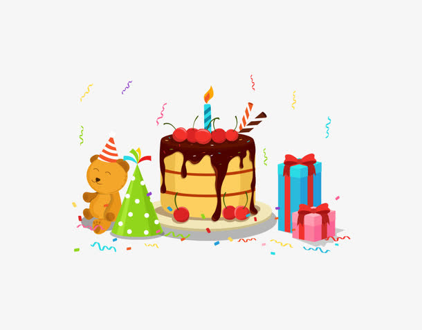 卡通一周年庆祝免抠