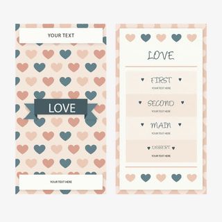 彩色爱心餐馆情人节特别菜单免抠