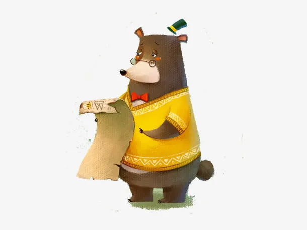 看书的熊先生免抠