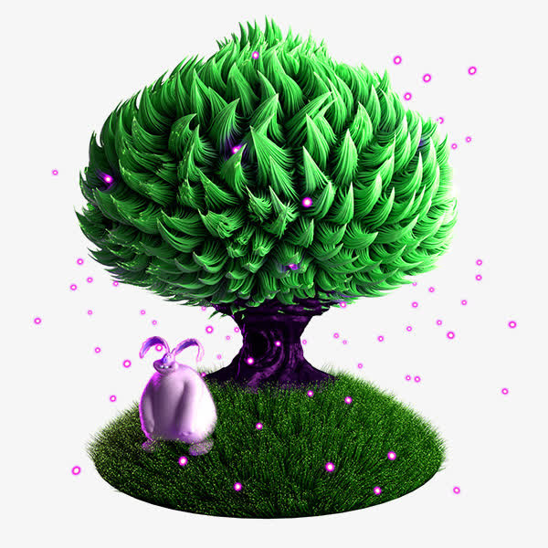 树下玉兔免抠
