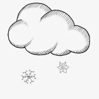 手绘云朵雪花图片免抠