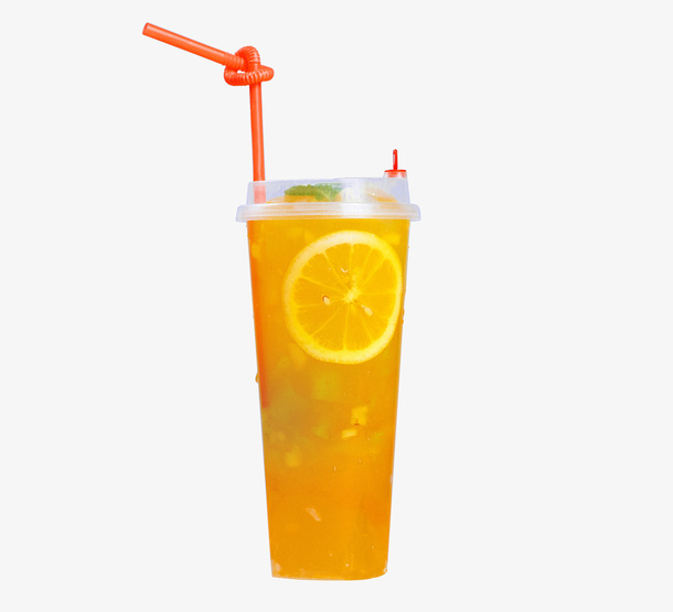 柠檬柚子菠萝水果茶免抠