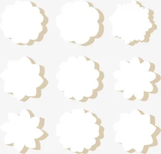 9款白色花形标签矢量素材免抠