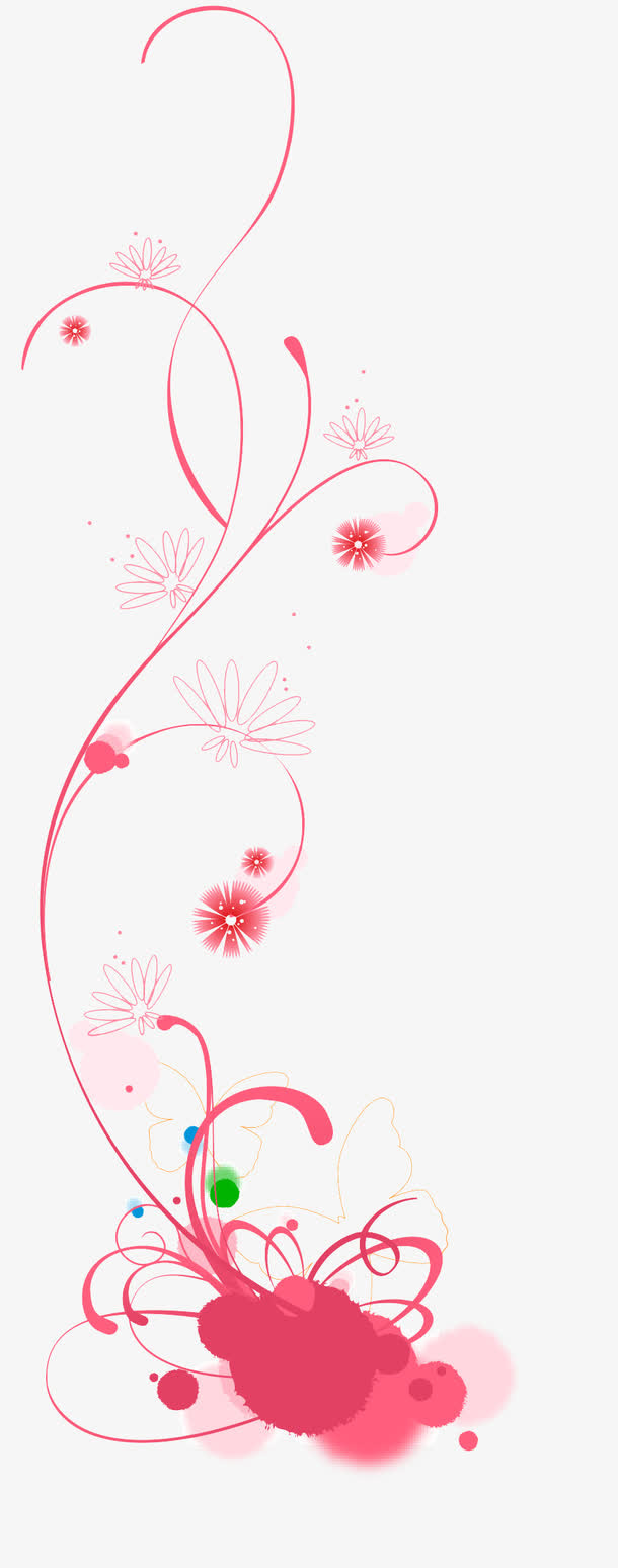 红色蔓藤免抠