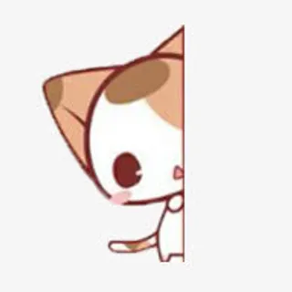 可爱卡通小猫 半边免抠