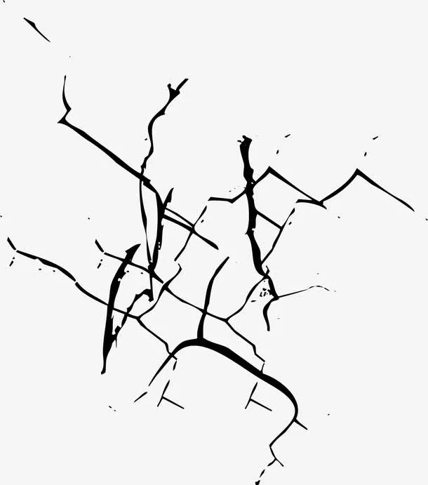 裂痕黑白素材免抠