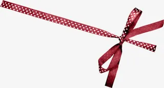 红色带有白色圆点蝴蝶结双11免抠