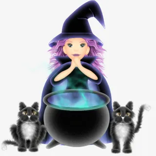 万圣节拿着扫把的女巫26免抠