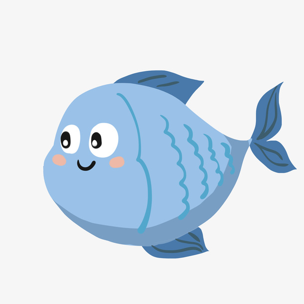 鱼点缀海洋环境蓝色可爱枷免抠