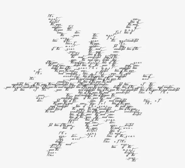 圈在雪花里的英文字免抠