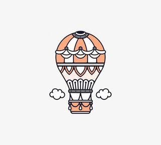 卡通热气球免抠