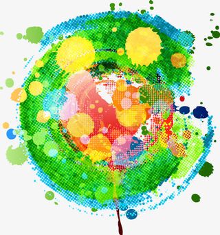 潮流绚丽墨迹免抠