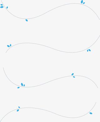 漂浮虚线 蓝色叶子免抠