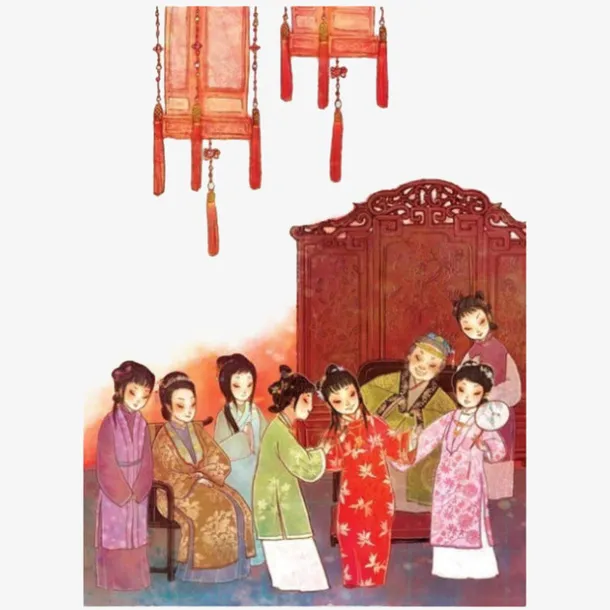手绘中国风红楼梦插画免抠免抠