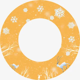 圆形雪花花纹免抠
