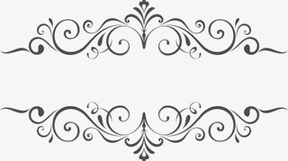 黑色简约花纹边框纹理免抠